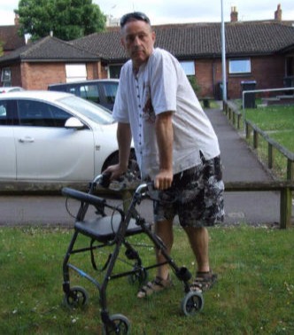 Andy with walker frame